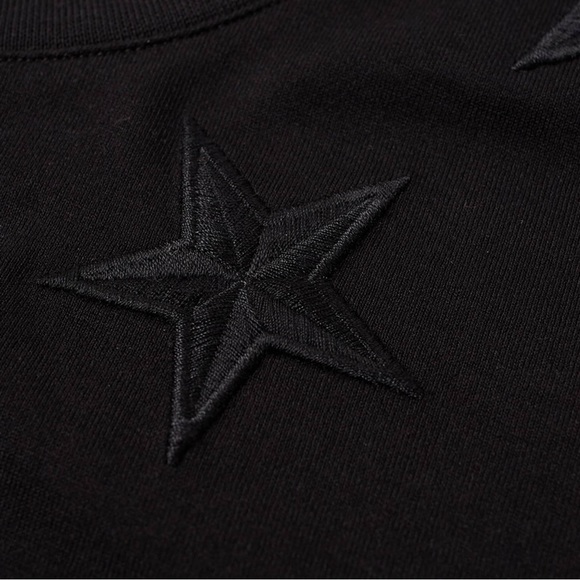 GIVENCHY EMBROIDERED STAR TEE, BLACK SZ S, EUC - Picture 2 of 10